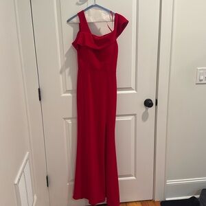 Aqua One Shoulder Red Dress Size 2